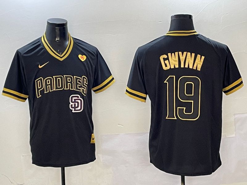 Men San Diego Padres #19 Gwynn Black Gold Game 2025 Nike MLB Jersey style 32513